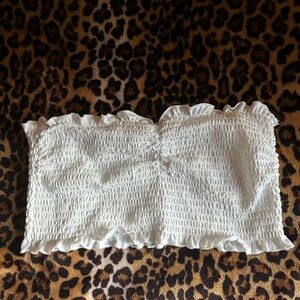 Rue21 Ivory Smocked Ruffle Top